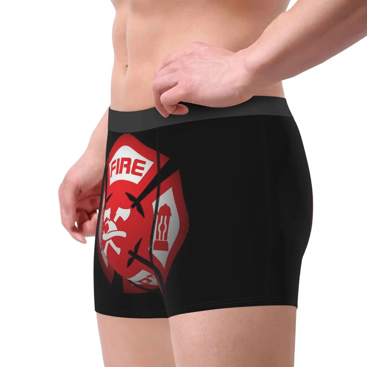 Calzoncillos Bóxer con insignia del departamento de bomberos para hombre, calzoncillos especiales muy transpirables, pantalones cortos con estampado 3D de alta calidad, Idea de regalo