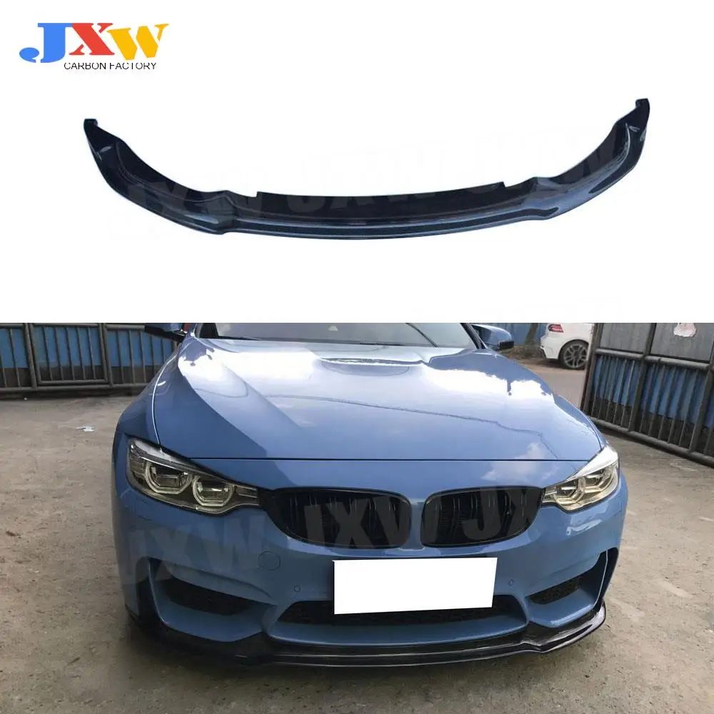 

For M3 M4 Carbon Fiber Car Front Bumper Lip Spoiler Decoration Trims for BMW 3 4 Serises F80 M3 F82 F83 M4 2014-2017 V Style