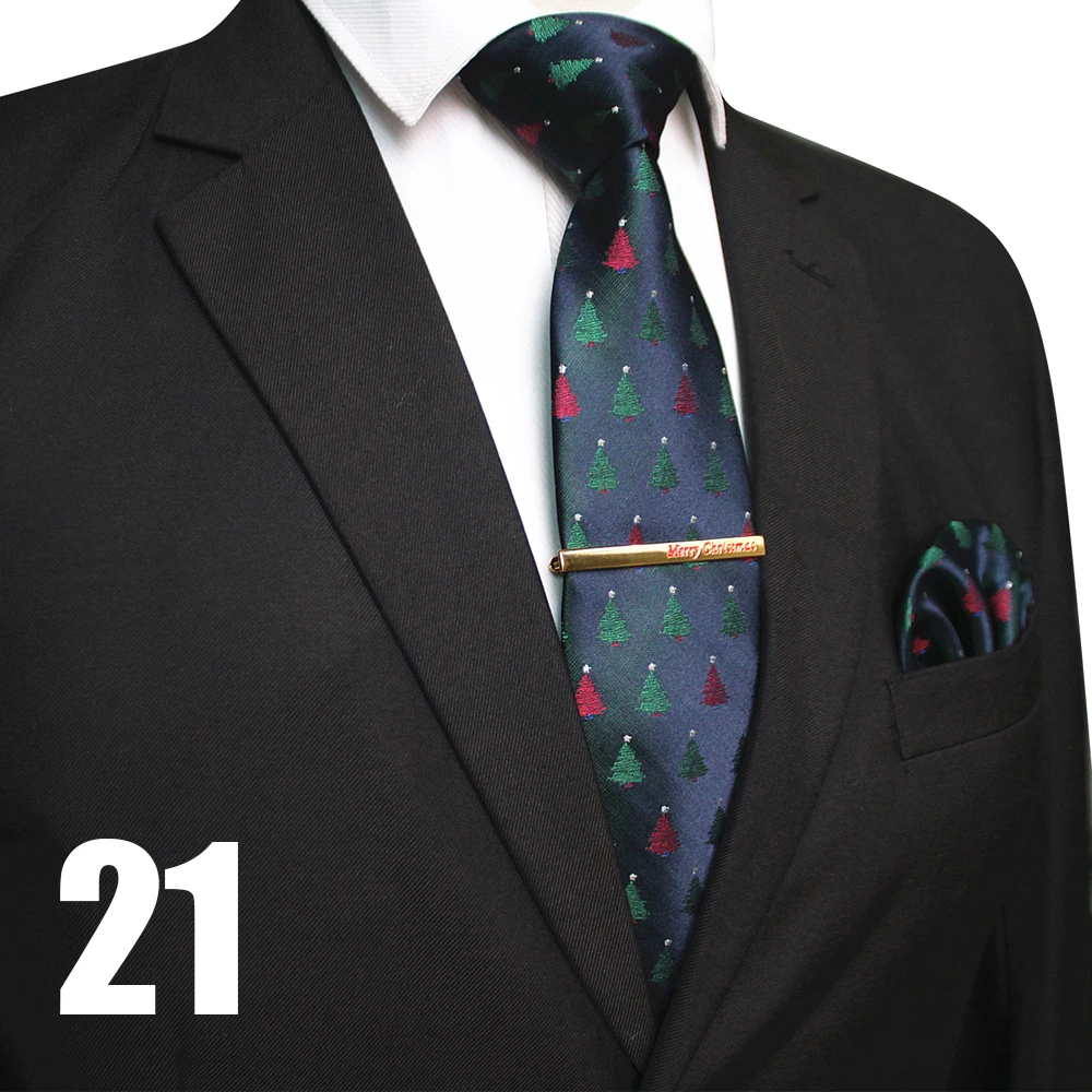 EASTEPIC 8 cm Weihnachten Krawatten für Männer Krawatte Set Qualität Taschentuch Exquisite Clip Rot Jacquard Krawatte männer Zubehör Weihnachten geschenk – Detail 24