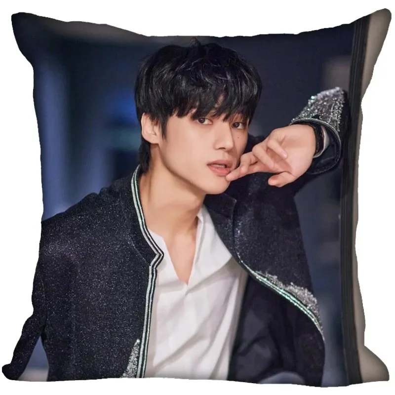 ATEEZ Pillowcase Bedroom Home Decorative Gift Pillow Cover Square Zipper Pillow Cases Satin Soft Fabric 0209