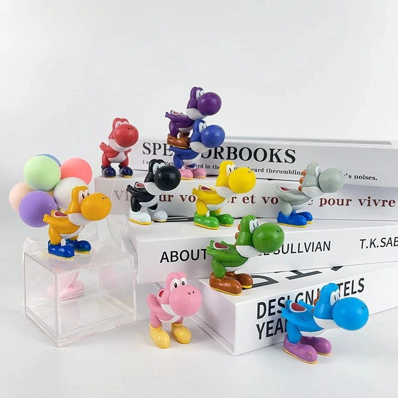 10 stks Game Marios Pop Ornamenten Kids Actiefiguren Speelgoed Yoshi Cartoon Versieren Ornament Model Verjaardagscadeautjes
