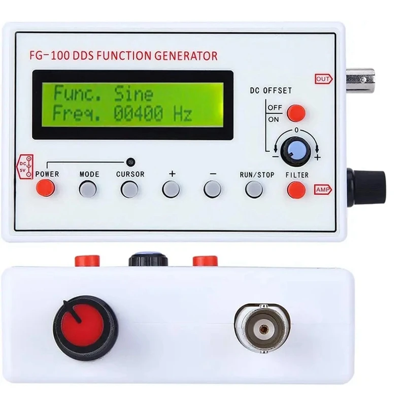 FG-100 DDS Function Signal Generator Frequency Counter 1Hz - 500Khz Module Sine+Square+Triangle +Sawtooth Waveform