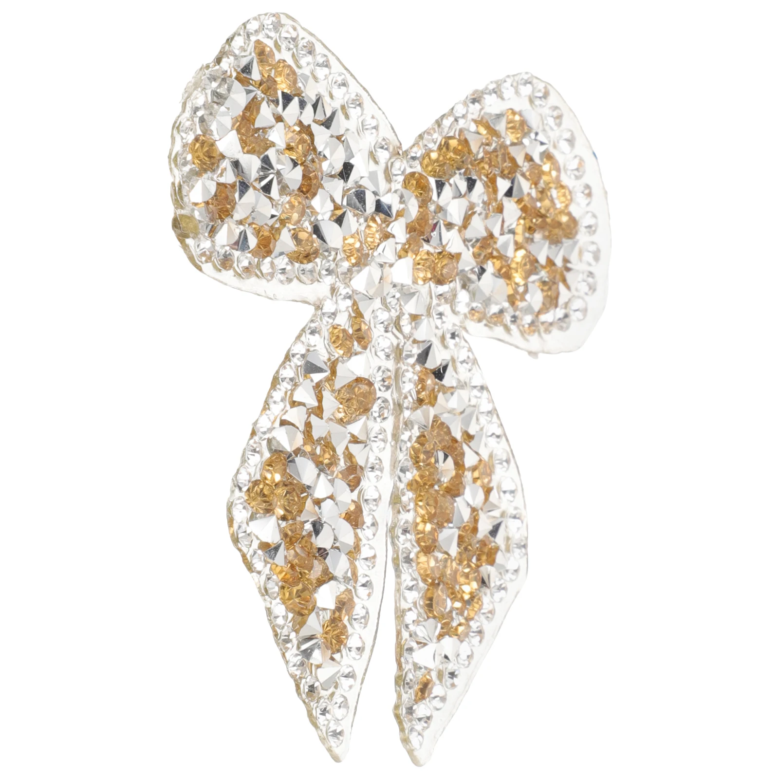 

Shiny Rhinestone Bowknot Iron On Patch Embroidered Applique Clothing Repair Decor For Jeans Bags Hats Diy Glitter Resin