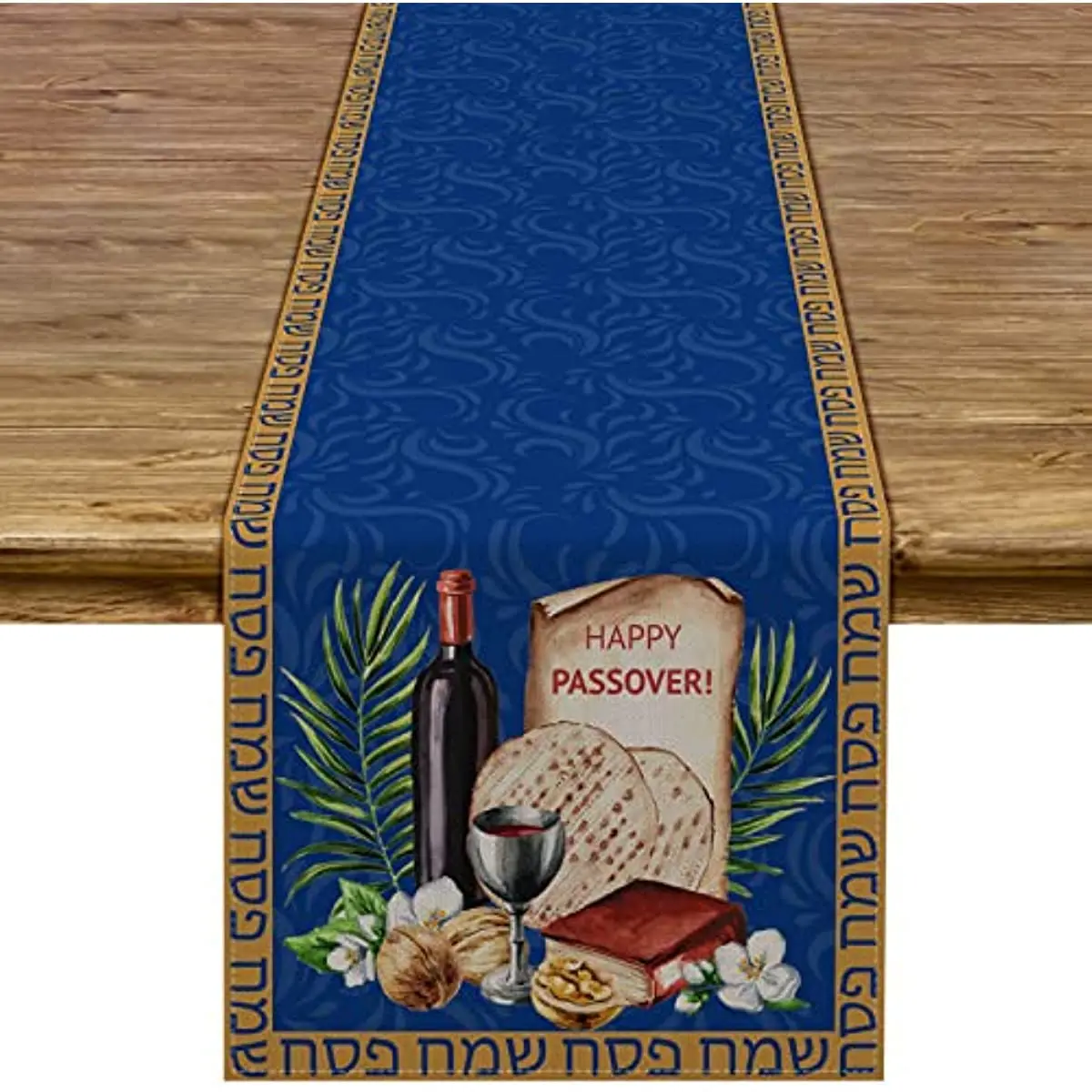 Linen Passover Table Runner Jewish Passover Dinner Party Decorations Doily Home Kitchen Restaurant Accessories