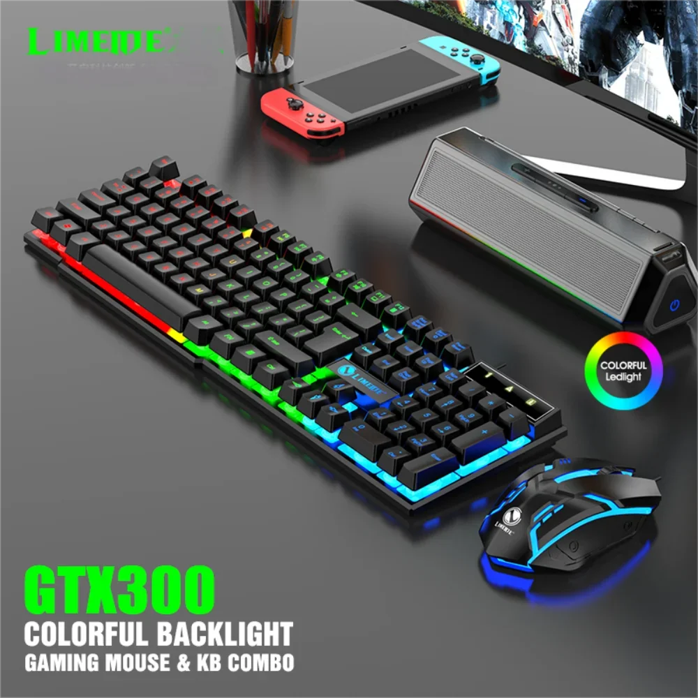 Gaming Keyboard USB Floating Mechanical Feel Wired Keyboard, Suitable for Gaming and Office Mouse and Keyboard Set