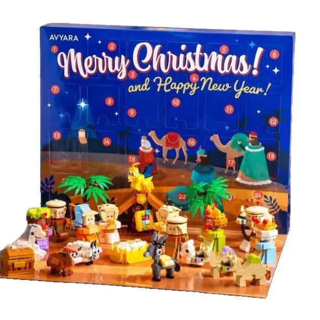 Plastic Dolls 3D Nativity Advent Calendar 2026 Building Blocks 24 Days Countdown Ornament Friends Festival Christian Xmas Gift