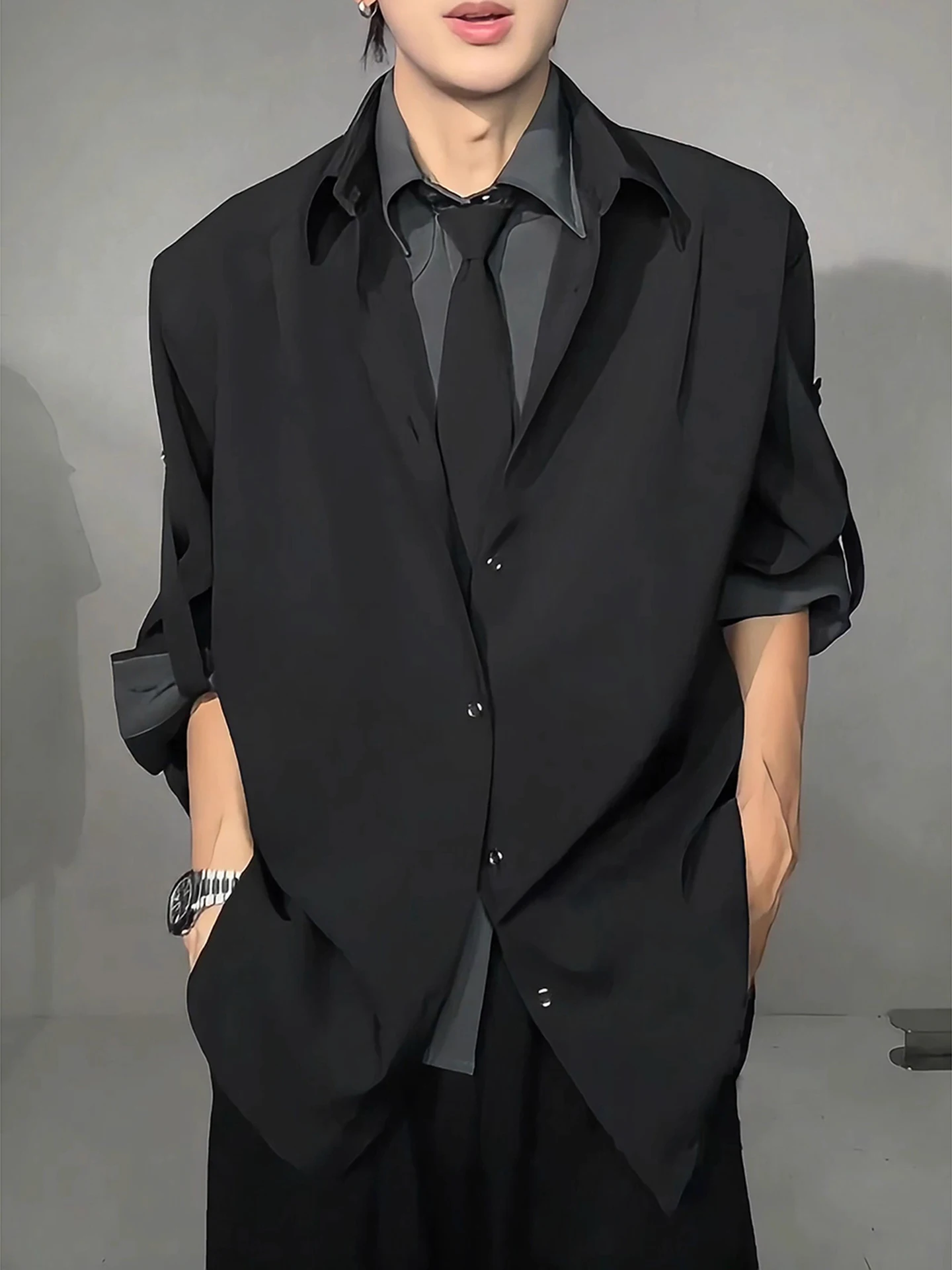 

Мужской костюм-тройка Jaet Design: элегантный офисный стиль для ранней осени, с узором под галстук, длинный рукав, повседневный, высококачественный