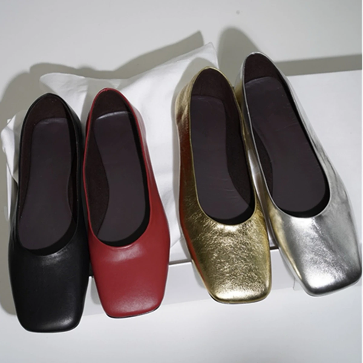 

Dave&Di минималистичные женские туфли на плоской подошве ручной работы из овчины с квадратным носком и неглубоким носком, бабушкины туфли на плоской подошве в стиле ретро, туфли Мэри Джейн