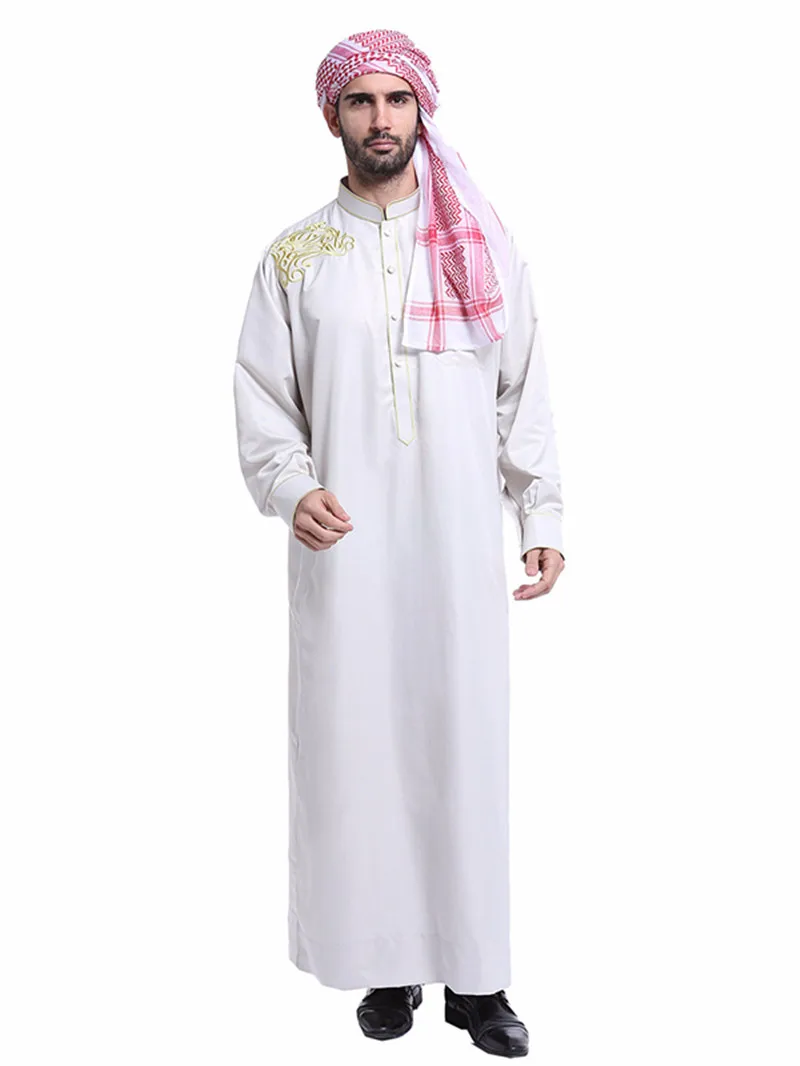 Túnicas musulmanas y árabes de Oriente Medio para hombre, ropa tradicional con bordado, fáciles de limpiar, para las cuatro estaciones, nuevas