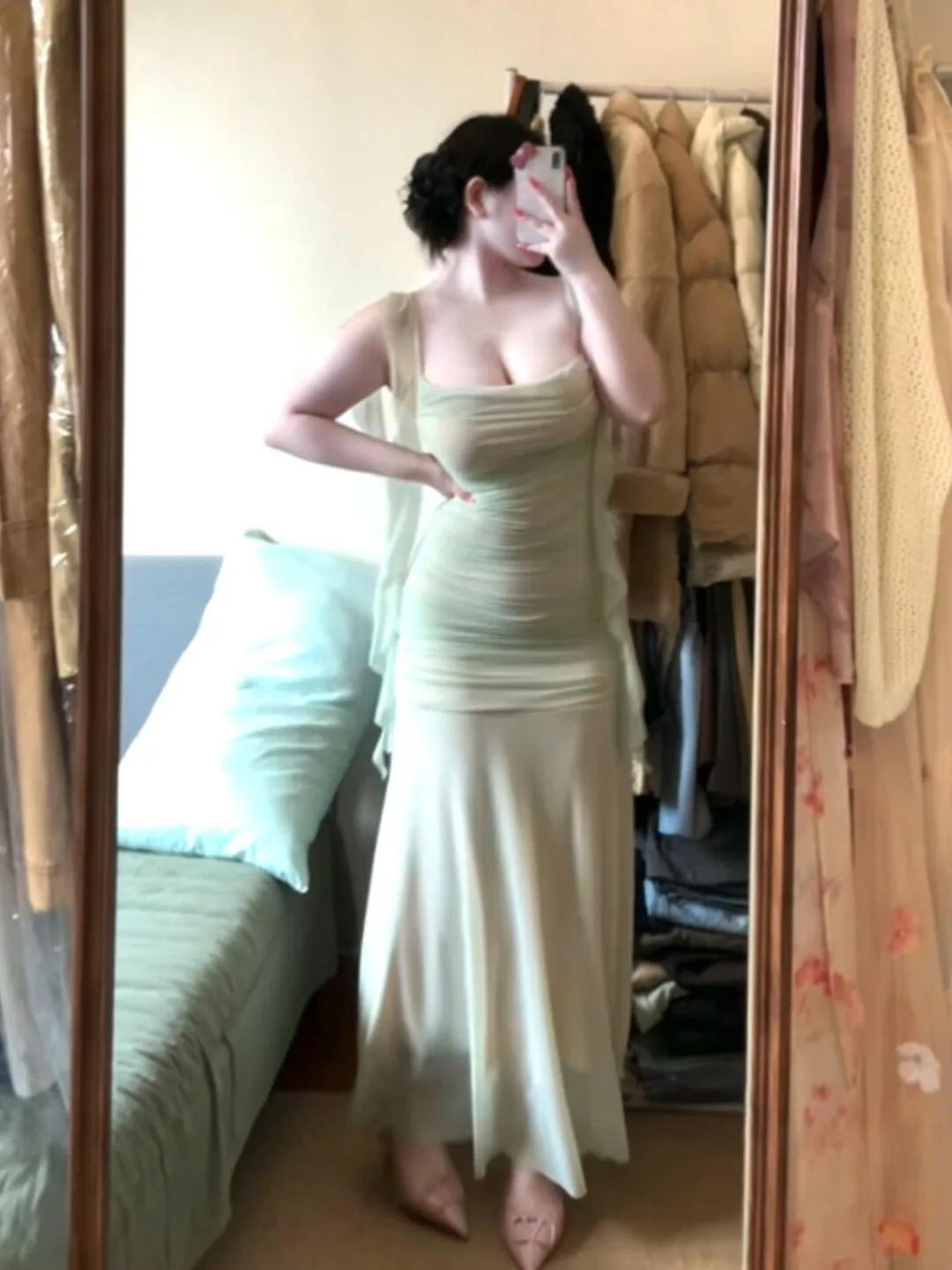 

Сексуальное облегающее длинное платье на бретельках в стиле Pure Desire, нежное и элегантное, летнее, с завышенной талией, из полиэфирного волокна