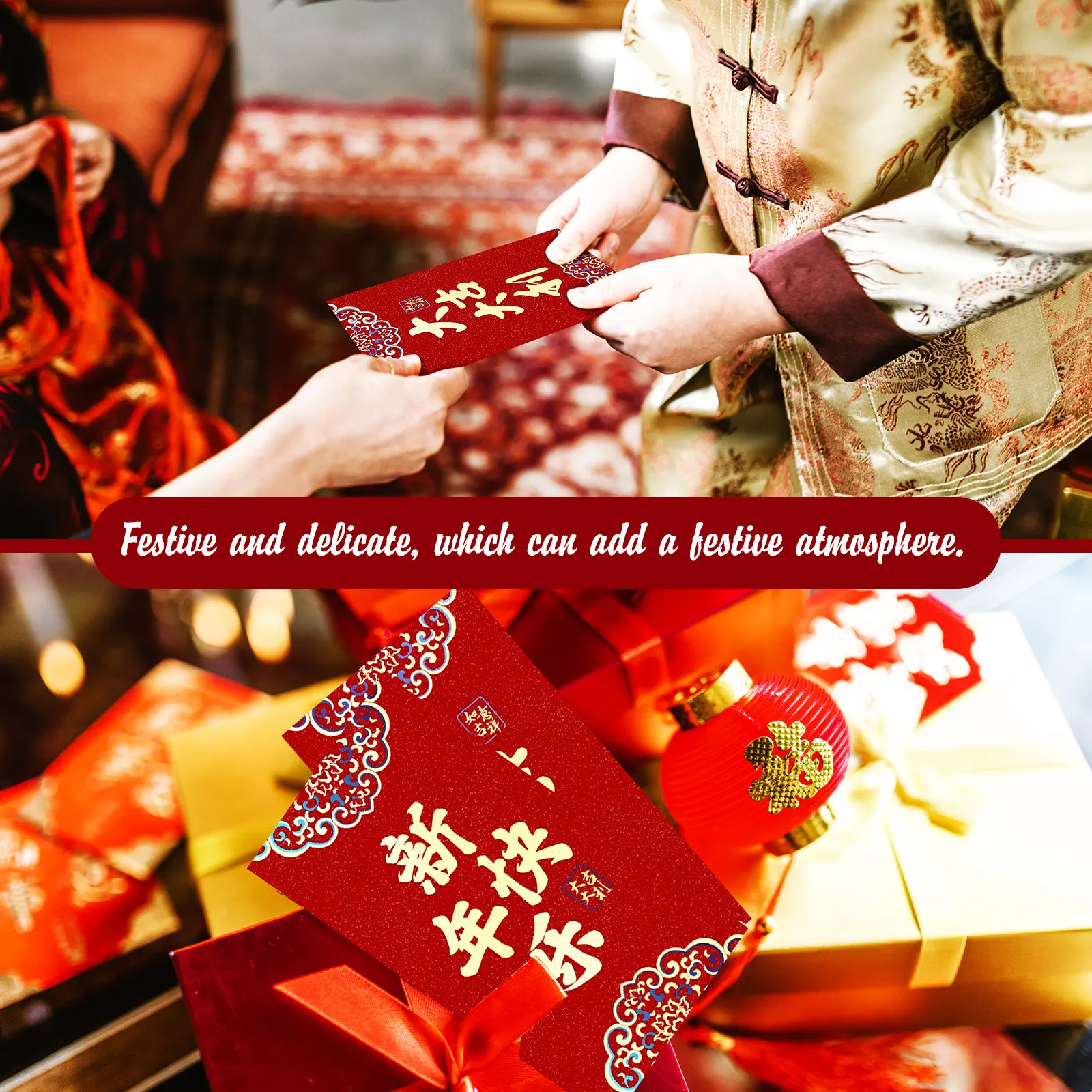 24Pcs 2023 Year of Rabbit Red Envelopes Chinese New Year Money Pockets Auspicious Bunny Patterns Thick Paper