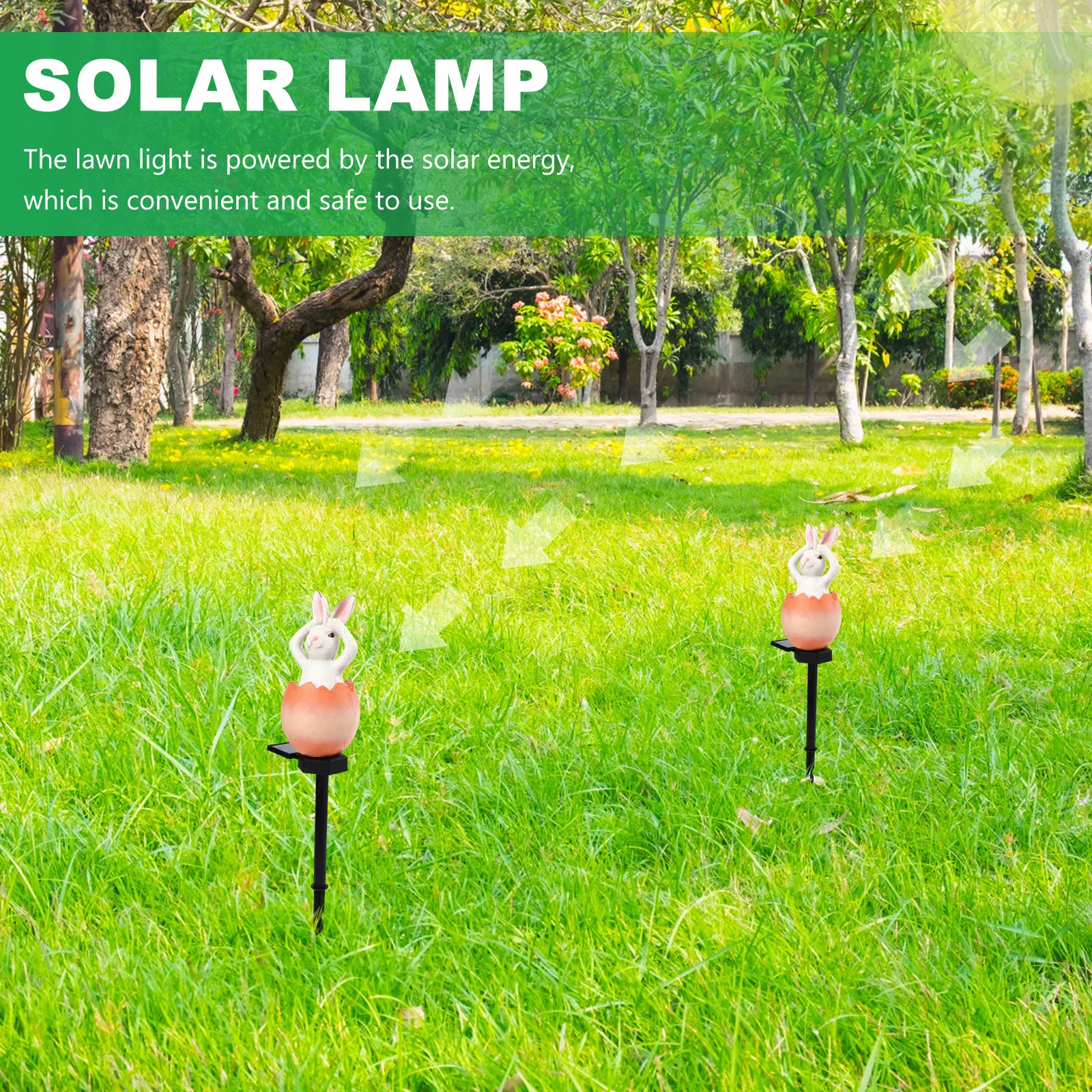 

Easter Bunny Solar Light Delicate Cartoon Design Automatically Charges Day Lights Up Yard Lawn LED Landscape Light