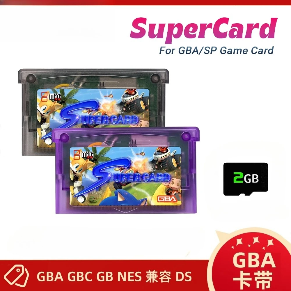 

GBA Retro Game Cartridge, SC Flash Card Games Support GBC,GBA,GB,NES, Compatible with DS, Real-time Clock Feature V1.5 Version