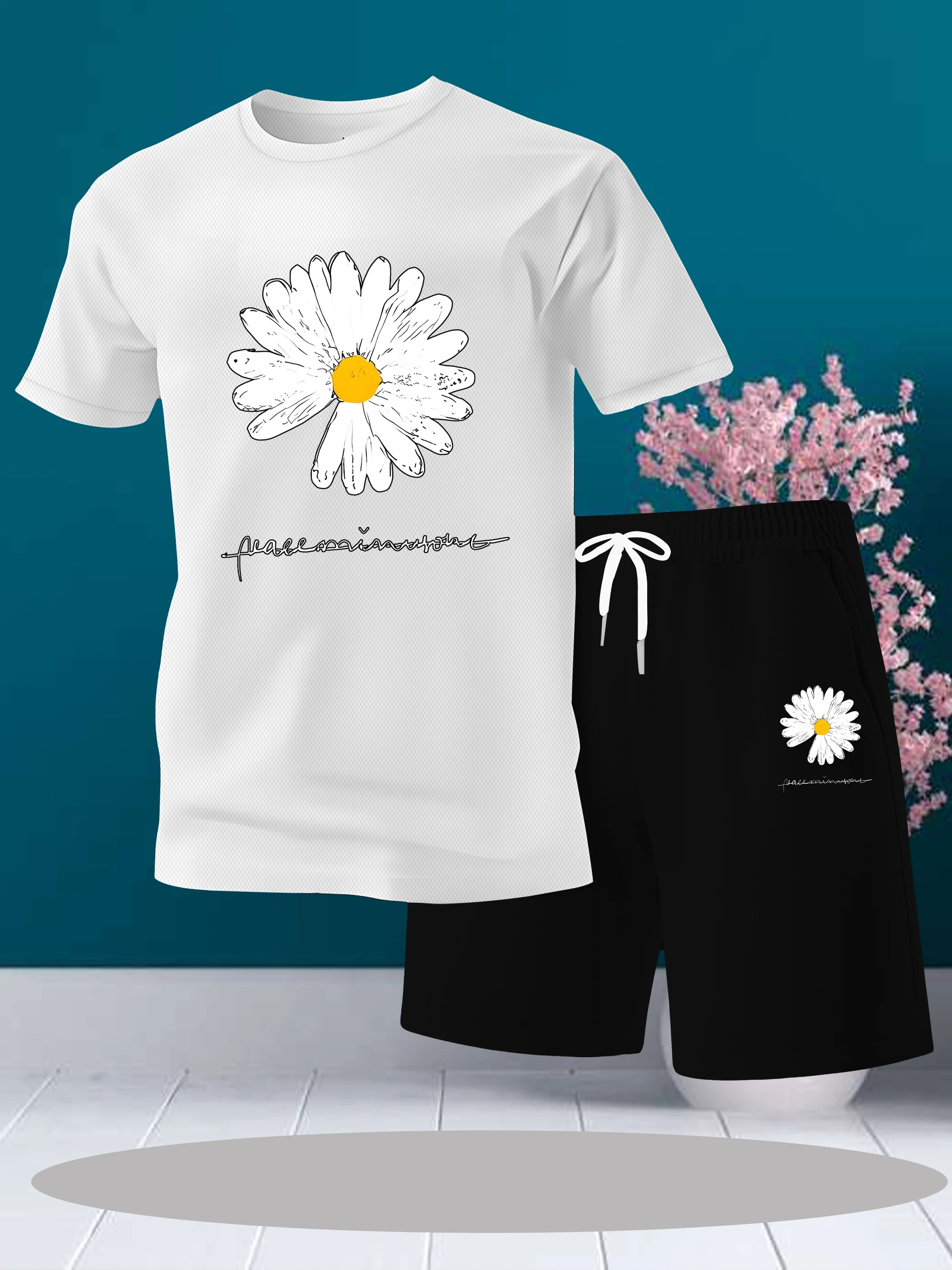 

Men's T-shirt and shorts men's summer short sleeved sportswear set new casual set 2025