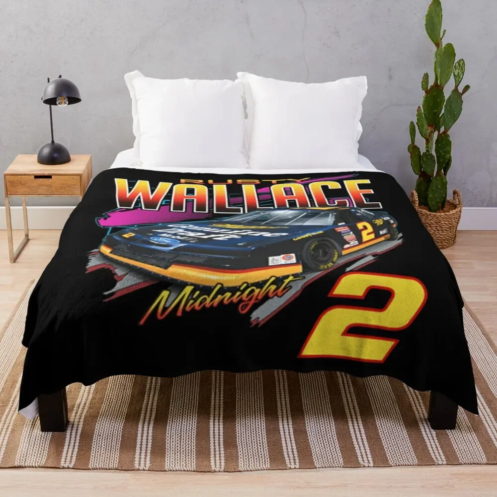 Rusty Wallace Vintage Nascar Car 2020 Black . Essential . Throw Blanket For Sofa Thin anime Blankets