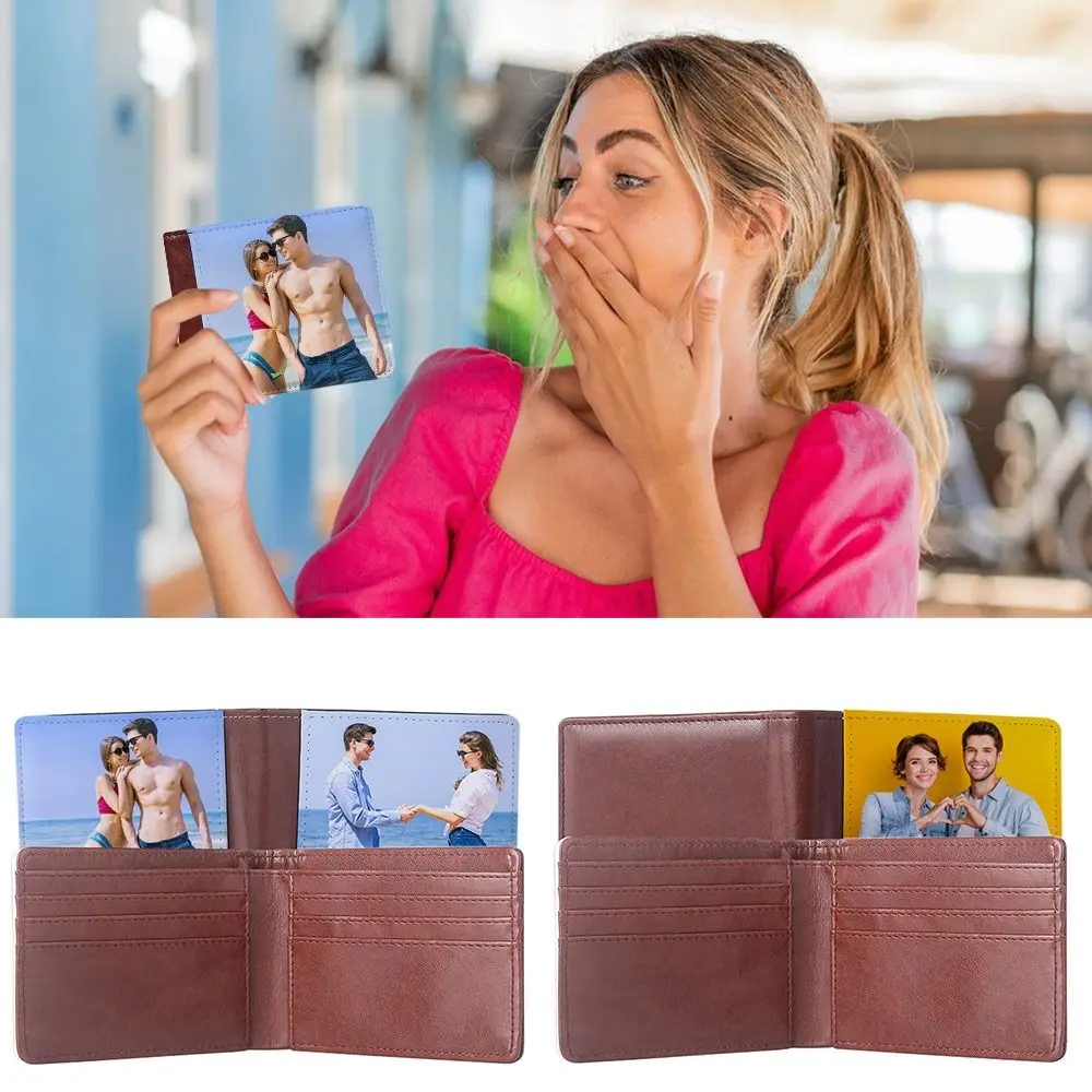 Creative Gift PU Leather Sublimation Heat Transfer Wallet Large Capacity Printing Image Blank Purse DIY Durable Card Holder