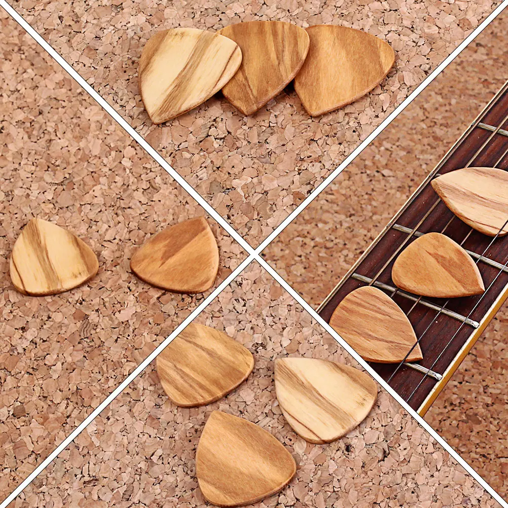

Guitar Olive Wood Pick Ukulele Ballad Picks Brown Wooden Plectrum