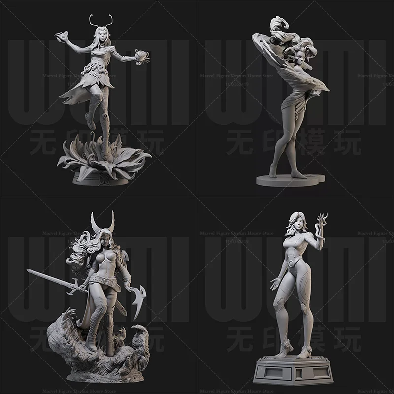 

1/24 1/18 масштаб Ororo Munroe вариант навыки штормово-контроль охотничья королева Анжела DIY самособранная GK 3D смола неисправенная кукла