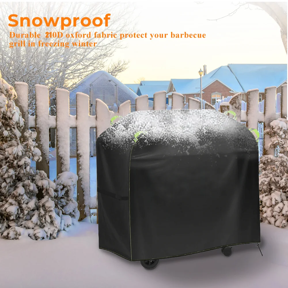210D غير نافذ للمطر في الهواء الطلق غطاء للشواء ، الغاز الغبار أكسفورد خيمة الشواء غطاء شرائط مقاومة للماء رف الشواية غطاء فرن واقي