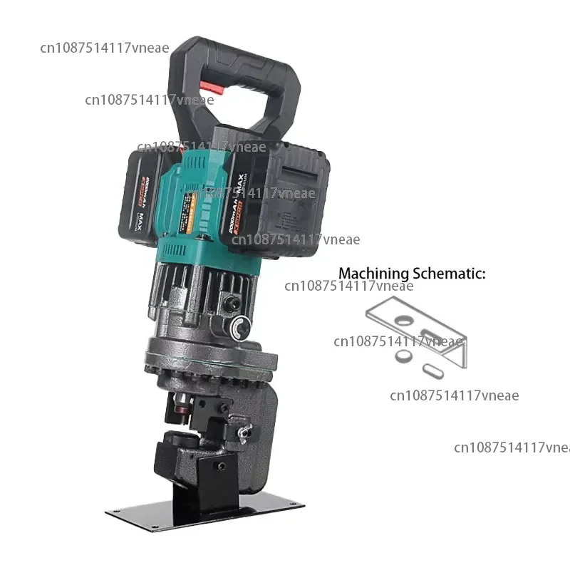Electric Hydraulic Dual-Battery Angle Punching Machine MHP-20 20.5mm Puncher 10T Output Force Reinforced 1.5kw Steel/Iron