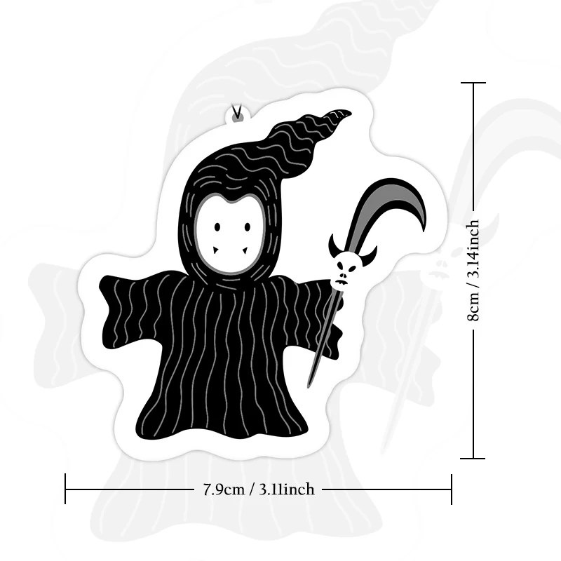 Car Air Freshener Hanging Paper Provides Long Lasting Scent for Auto or Home Funny Black Ghost Accessories Interior