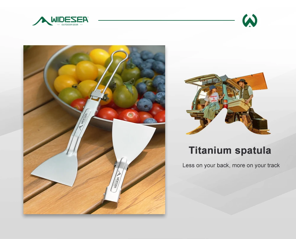 Widesea Camping Titan-Klappküchenspatel mit Griff, kleiner Klappspatel, Picknick-Kochutensilien, Picknickausrüstung – Detail 6