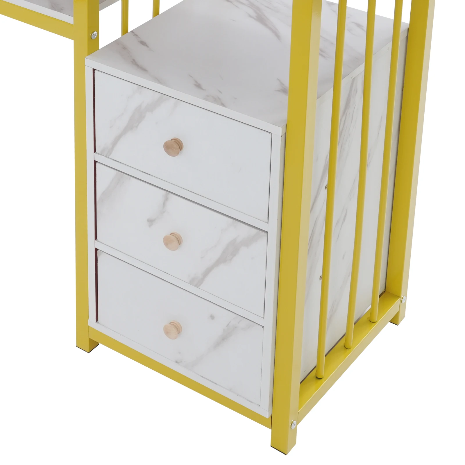 طاولة مانيكير احترافية للأظافر مع نسيج رخامي مع 3 أدراج طاولة تكنولوجيا الأظافر لصالونات التجميل والمنتجعات الصحية