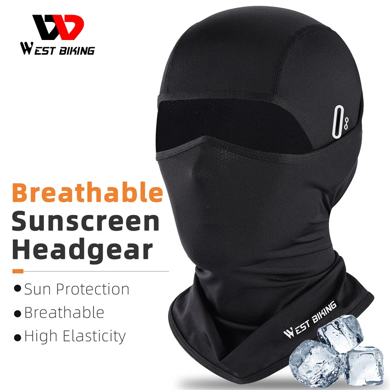 WEST BIKING Summer Balaclava Breathable Cycling Cap Sun UV Protection Sports Cool Face Cover Headwear Bike Motorcycle Men\'s Hats