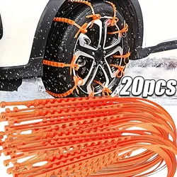 Cadena de nieve antideslizante para coche y motocicleta, accesorio de emergencia para exteriores, 10/20 piezas, Invierno