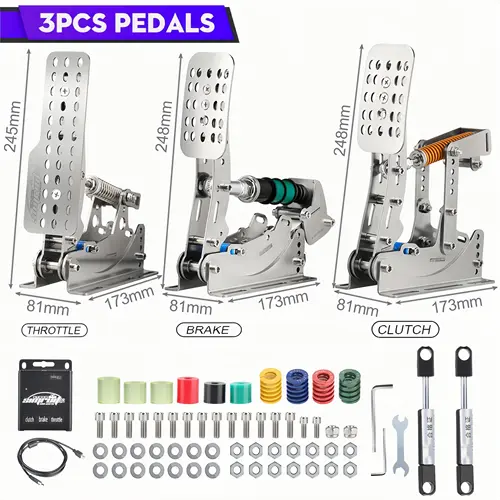 SimRuito Sim Racing LoadCell Pedals 3mm stainless steel Racing Simulator Cockpit Pedals For Pc Game Gear pedal for wheel - Image 13