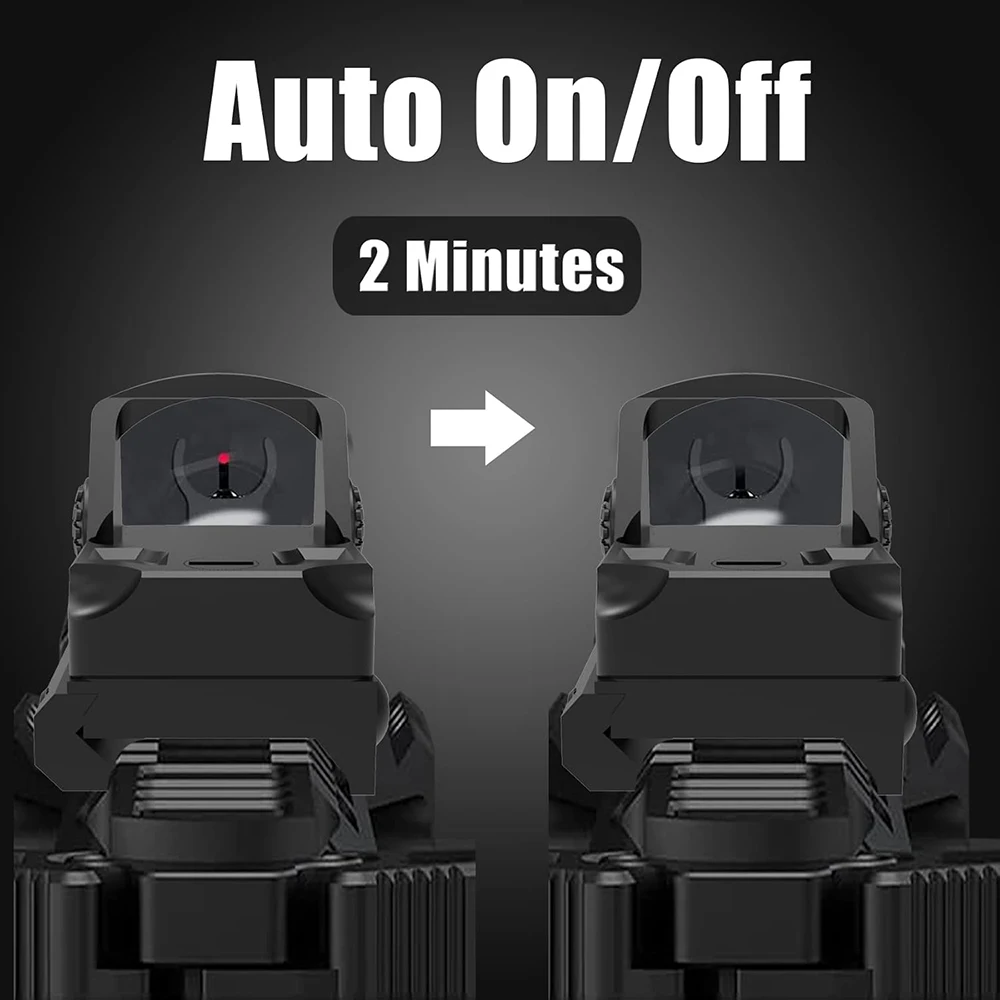 Red Dot Sight 2 MOA Mini Reflex Sight Red Dot Optic with Shake Awake and 12 Brightness Adjustment for 22mm Picatinny/Weaver Rail