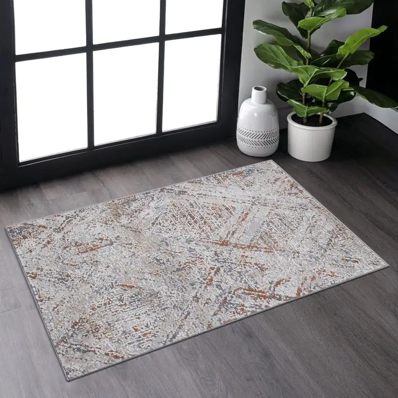 

Beige Geometric Non-Shedding Area Rug for Living Room, Bedroom, Dining Room, and Home Office - Stylish and Stain Resistant 2x3
