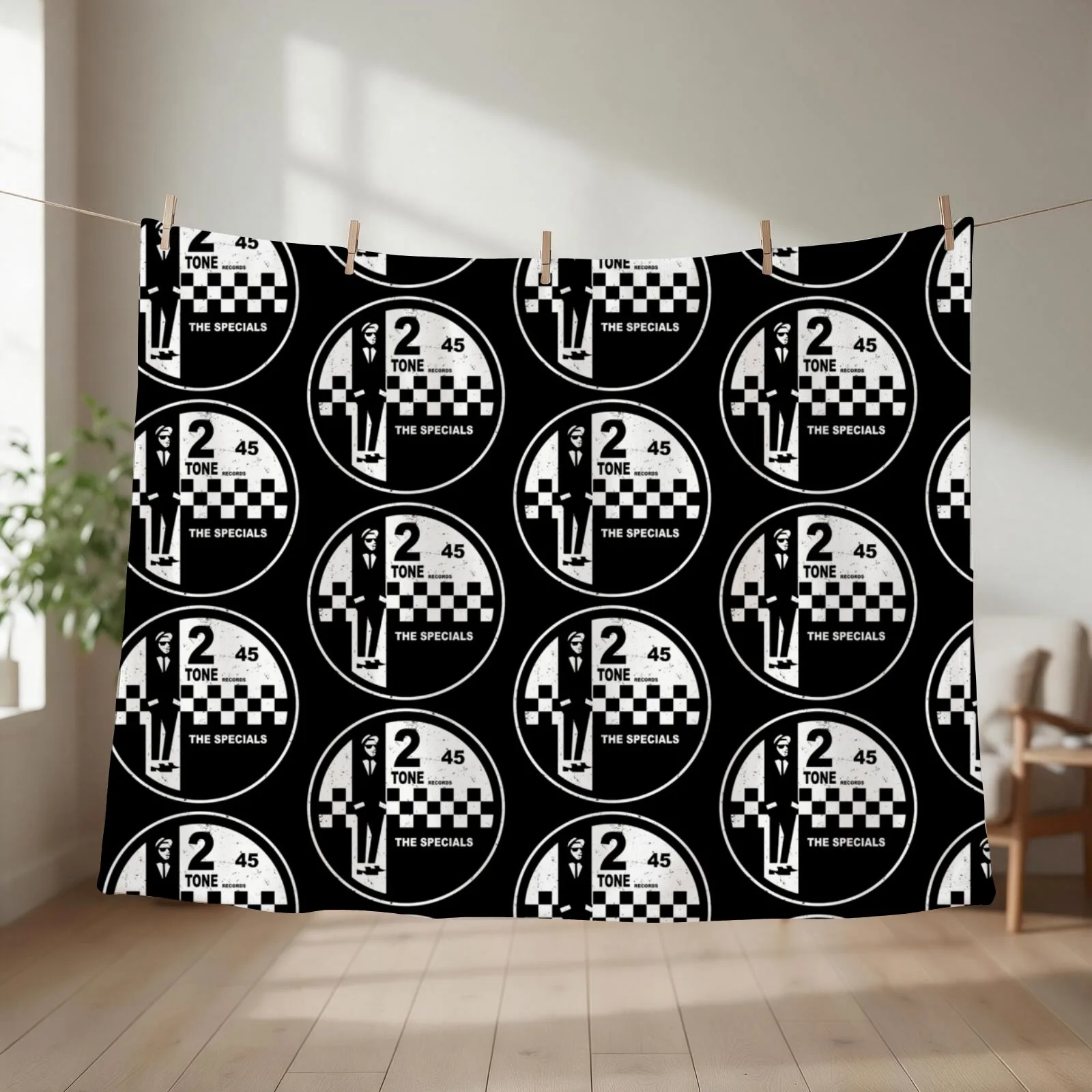 2 tone records the specials Throw Blanket couch cozy soft plush fuzzy picnic outdoor blanket