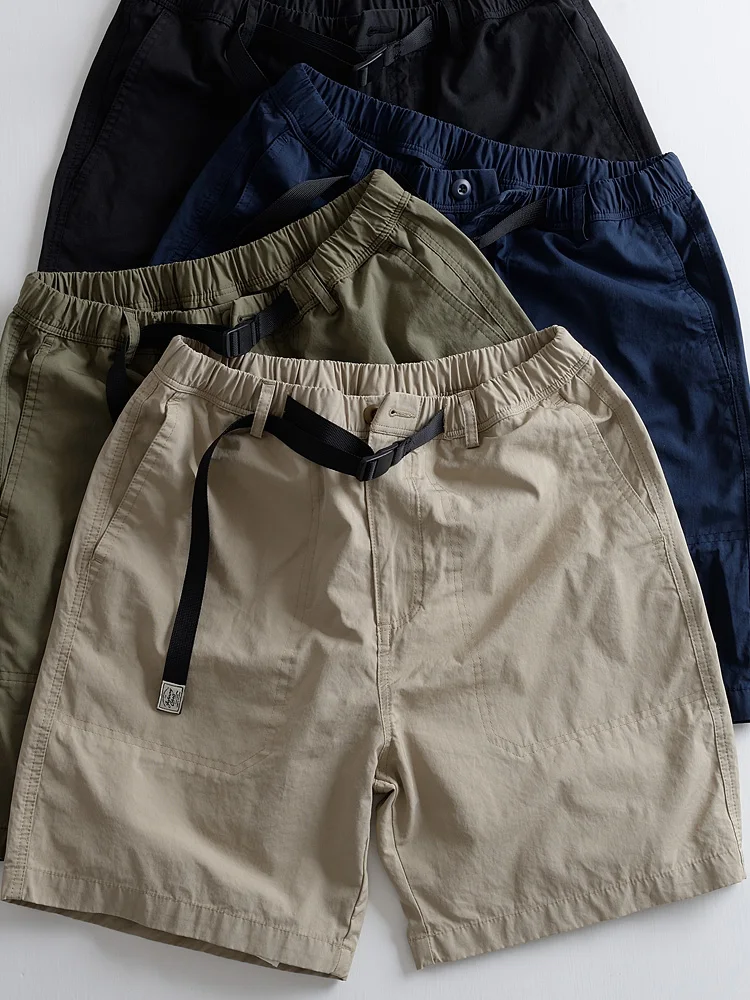 

Lightweight Summer Outdoor Work Pants Elastic Waist Qui Dry Loose orts Men's Casual Five-Quarter Pants Cotton Polyester B...