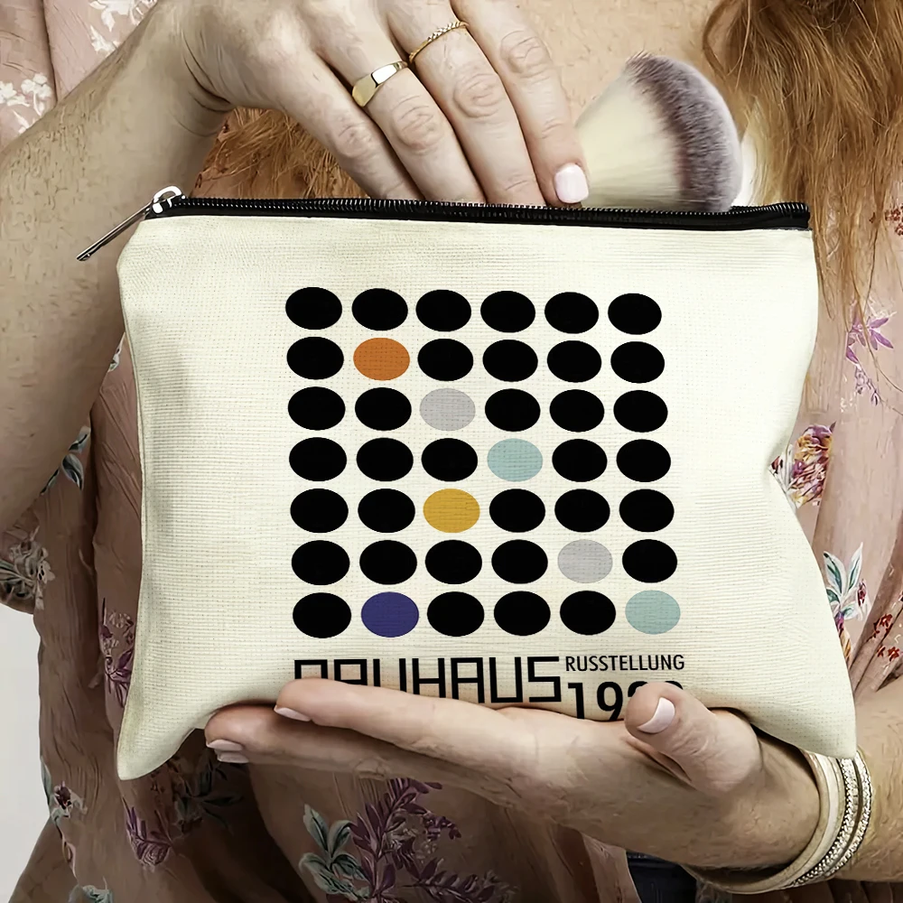 

Косметичка Bauhaus Dot Geometric Art с двойным принтом, женская сумка для макияжа, свадебная сумочка, кошелек для детей и женщин, сумка-органайзер