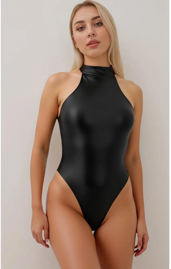 

Женский купальник без рукавов с воротником-стойкой, танцевальное боди из спандекса, удобная посадка для фитнеса и гимнастики