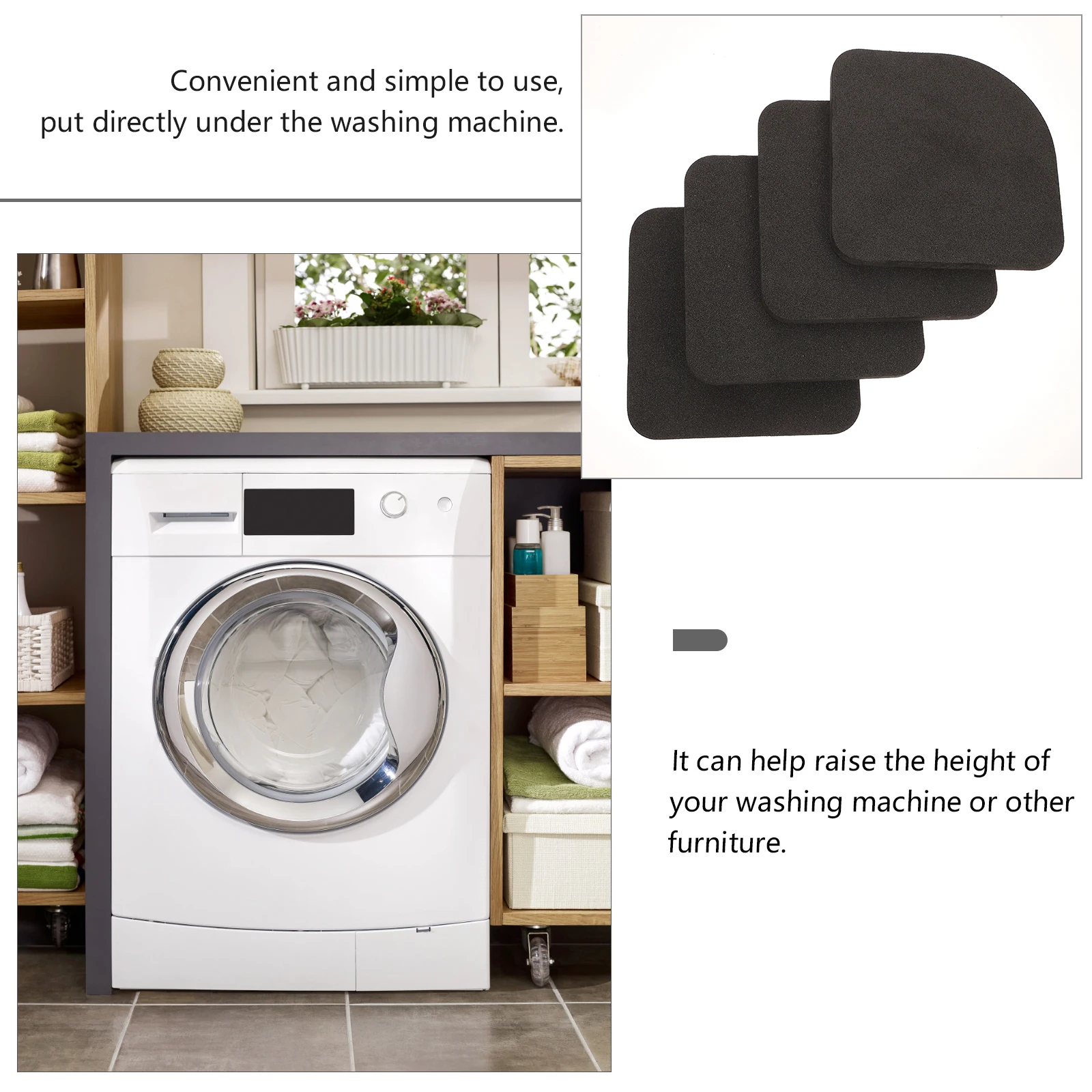

EVA Shockproof Furniture Pads Anti slip Floor Protectors for Washer Dryer Treadmill Appliance Foot Pads Height Raiser Durable