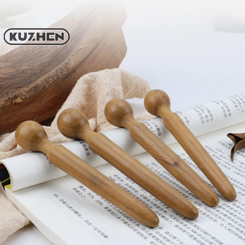 Sandalwood Acupoint Stick Dial Stick Massage Stick Meridian Pen Foot Gourd Wave Shape Sole Acupoint Massage Tool ﻿