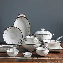 Bone China Plate Ceramic White Dinner Dish Steak Salad Bowl Tablewre Porcelain Sushi Breakfast Dinnerware Home Kitchen Supplies