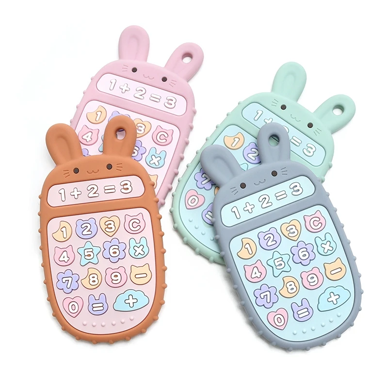 Silicone Baby Teether Toys Food Grade Silicone Mobilephone Rabbit Nursing Teething Toys For Newborn Teether Chew Toys Gift