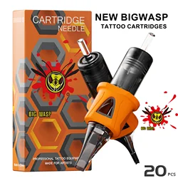 Bigwesp 20Pcs Tattoo Cartridges Naalden Wegwerp Oranje Rl/Rs Met Membraan Professionele Gesteriliseerde Veiligheid Tatoeëerder Leveren