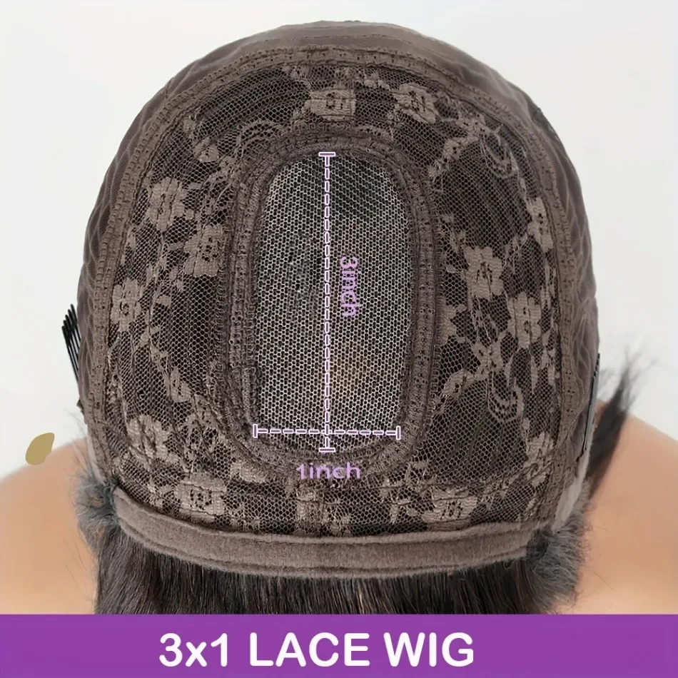 Wigs Human Hair 250% Density 3x1 HD Lace Glueless Wig With Bangs Human Hair Staight Wig with Bangs For Black Women Wear And Go image 5