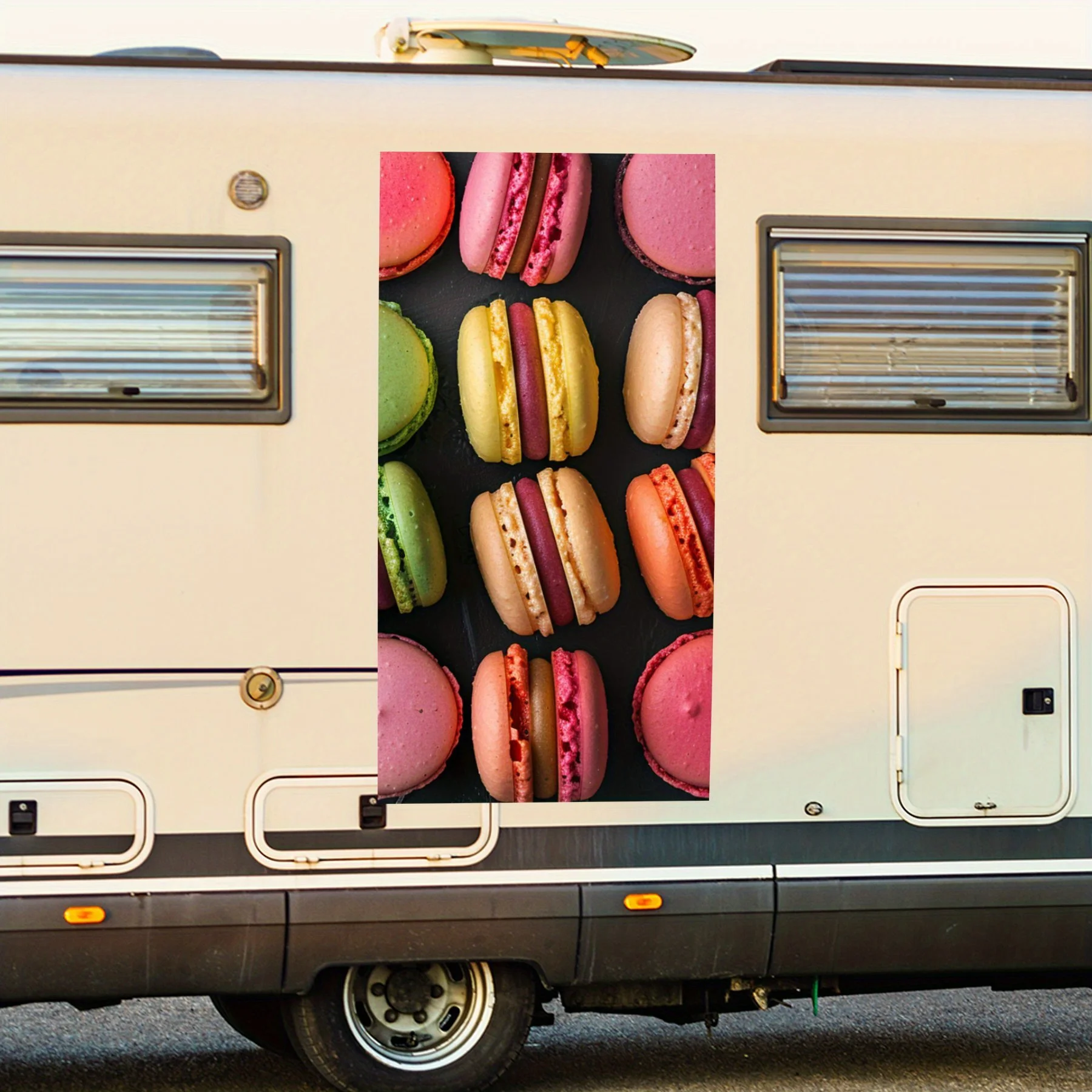 

Colorful Macarons Decal,Vinyl Decal for motorhome car door, Waterproof Self-Adhesive Vinyl Stickers for Vehicle Tail and Bumper,