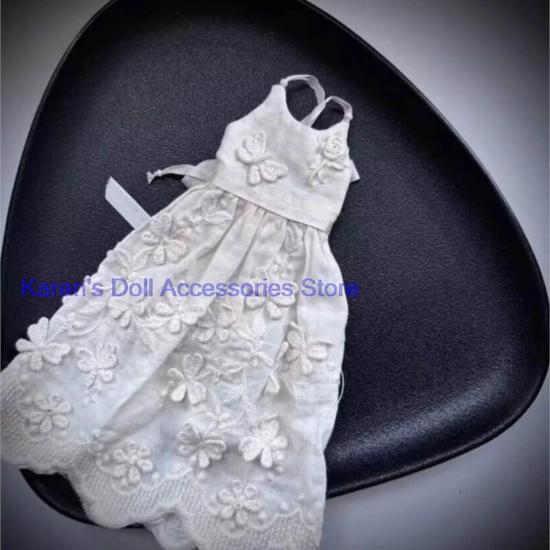 2026 1pcs vintage French style embroidery one-piece dress white for landoudou/Blythe(Fit for Lulu,ymy24,Ob22,24,26,zone, Jenny)