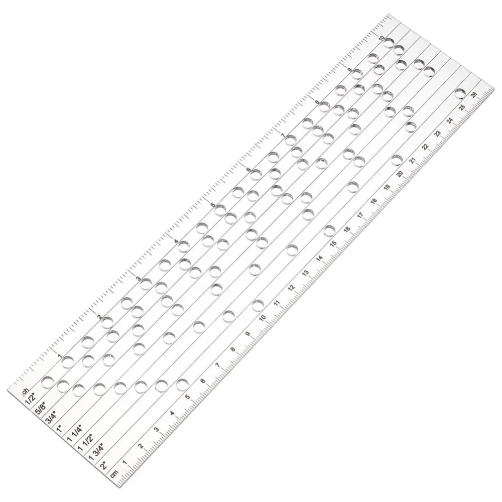 10.6x2.6inch Corset Lacing Hole Guide 8 Different Spacing Distances Hole Punches Tool Rectangle Acrylic Rulers for Mark Grommets
