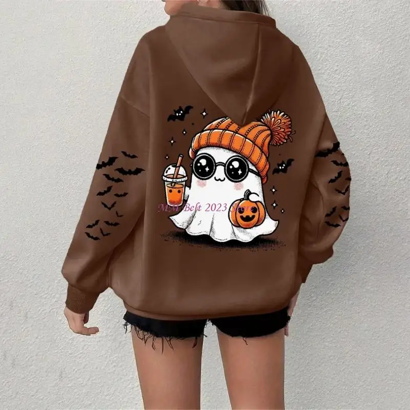 Áo nỉ 49me Halloween dành cho phụ nữ Hooded áo len quái quái đồ họa Bat đồ họa áo sơ mi đồ họa