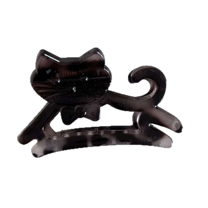 

Hollow Out Cartoon Cat Leopard Print Small Hair Claw Clip Half Up Back Head Bun Holder for Women Girls Cute Trendy Accessories