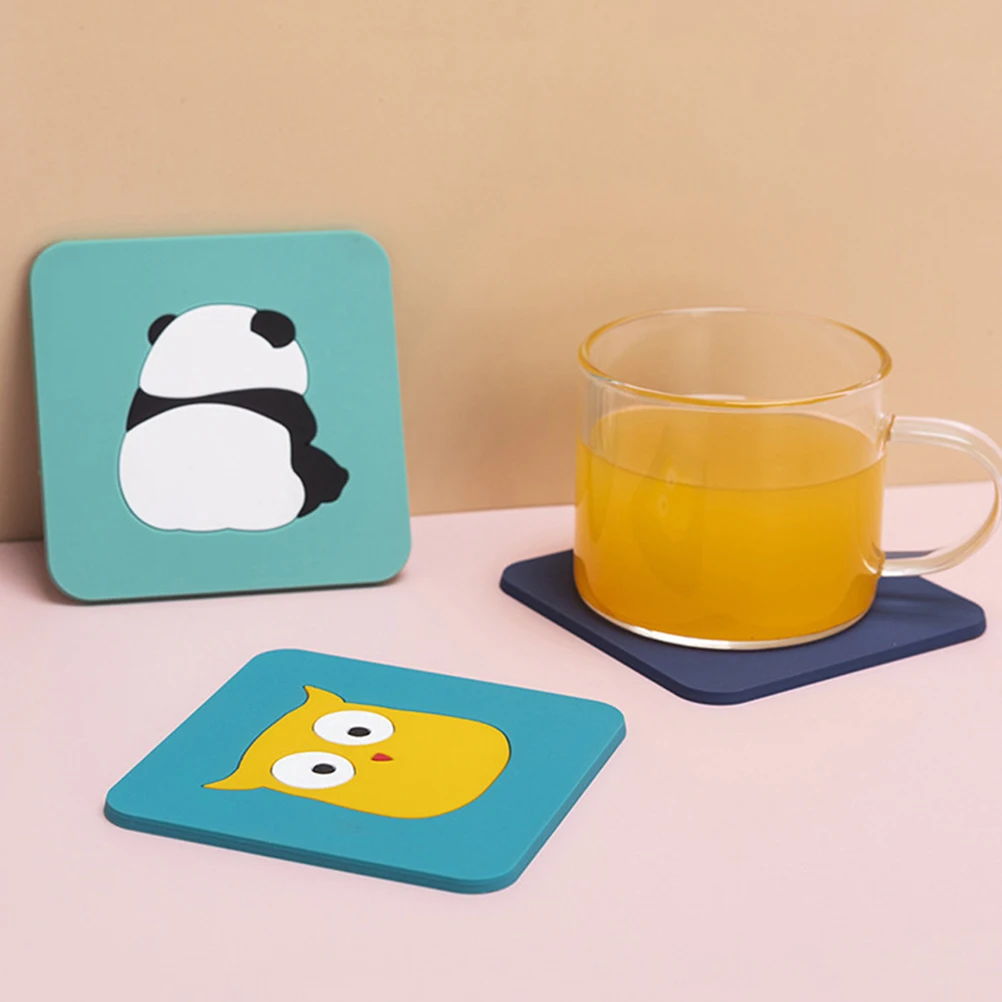 

6pcs Anti slip Placemat Silicone Coasters Cup Table Mat Heat Insulation Placemats Easy Clean Eco friendly Kitchen