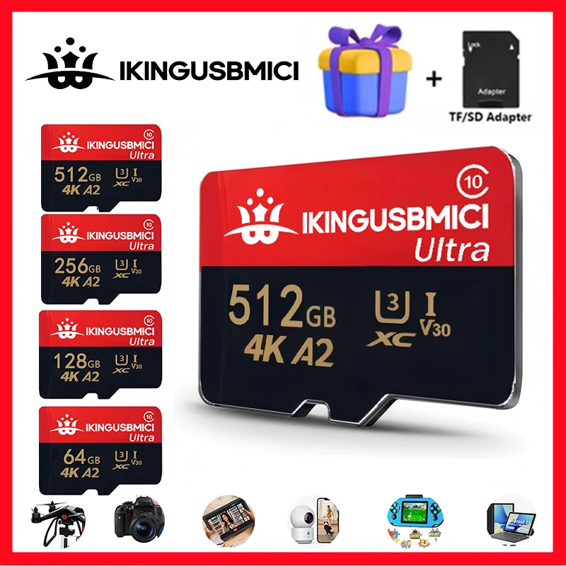 32gb 64gb 128gb 256gb 512gb High Speed Class 10 Memory Card for Smartphone Flash Camera Micro Fast U3 Premium Reliable Durable