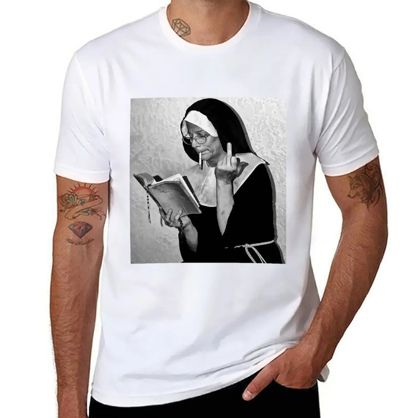

Smoking Nun T-Shirt funny t shirts cotton t shirt man plain t shirts designer T-Shirt